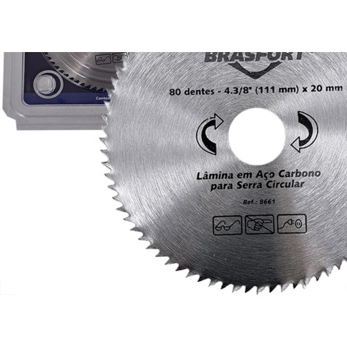 Serra Circular Aco Carbono Brasfort 4.3/8''X80 Dentes