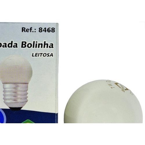 Lampada Bolinha Brasfort 7Wx127V. Leitosa - Kit C/25 Pecas
