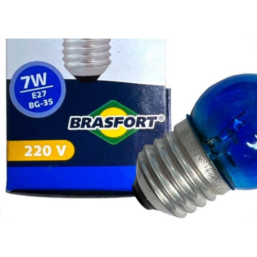 Lampada Bolinha Brasfort 7Wx220V. Azul - Kit C/25 Pecas