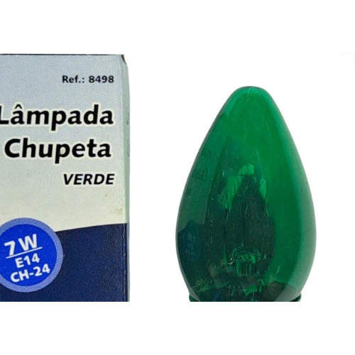 Lampada Chupeta Brasfort 7Wx127V. E14 Verde - Kit C/25 Pecas