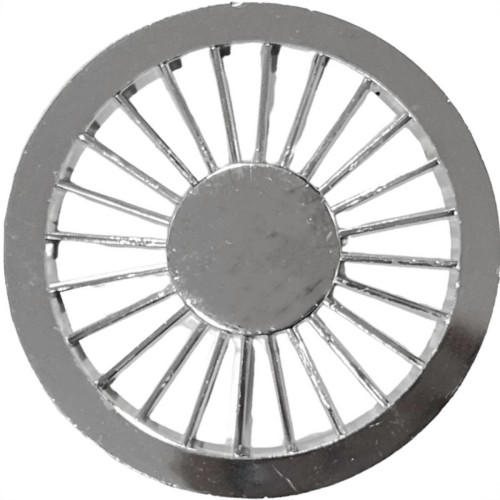 Grelha Plastica Redonda Cromada Luconi 10X10Cm - Kit C/10 Pecas