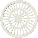 Grelha Plastica Redonda Branca Luconi 15X15Cm - Kit C/10 Pecas