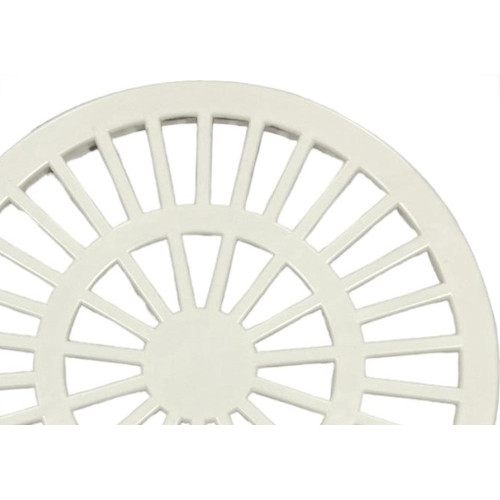 Grelha Plastica Redonda Branca Luconi 15X15Cm - Kit C/10 Pecas