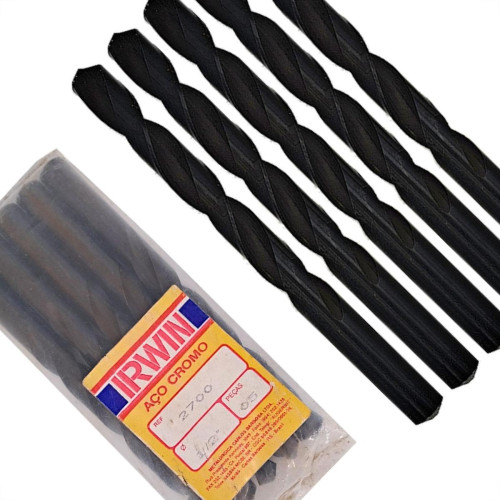 Broca Aco Cromo Madeira Irwin 1/2'' - Kit C/5 Pecas