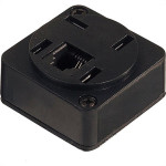 Tomada Telefone Externa Cartela Interneed Padrao+1 Jack Preta 0365 - Kit C/10 Cartelas