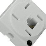 Tomada Telefone Externa Cartela Interneed Padrao+1 Jack Branca 5087 - Kit C/10 Cartelas