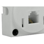 Tomada Telefone Externa Cartela Interneed Padrao+1 Jack Branca 5087 - Kit C/10 Cartelas