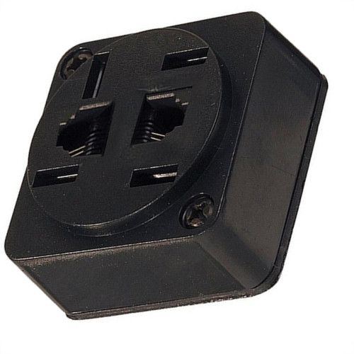 Tomada Telefone Externa Cartela Interneed Padrao+2 Jack Preta 4882 - Kit C/10 Cartelas