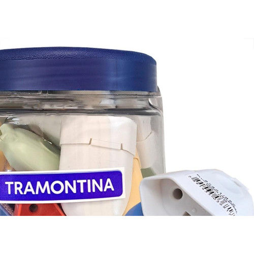 Pino Femea Tramontina 2 Polos 10A. Colorido Pote Com 24 Pecas - Kit C/24 Pecas