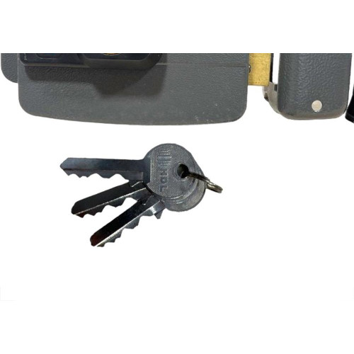 Fechadura Eletrica Hdl C-90 Af Dupla-Abre Por Fora 12V. Cinza