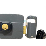Fechadura Eletrica Hdl C-90 Af Dupla-Abre Por Fora 12V. Cinza
