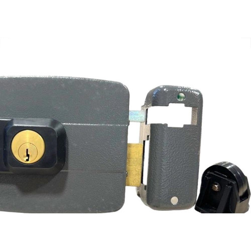 Fechadura Eletrica Hdl C-90 Af Dupla-Abre Por Fora 12V. Cinza