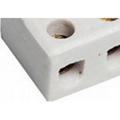 Conector Porcelana Foxlux 2 Polos 16Mm - Kit C/10 Pecas