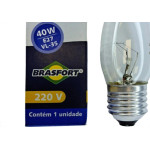 Lampada Vela Lisa Brasfort 40Wx220V. Clara - Kit C/10 Pecas