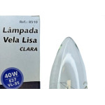 Lampada Vela Lisa Brasfort 40Wx220V. Clara - Kit C/10 Pecas