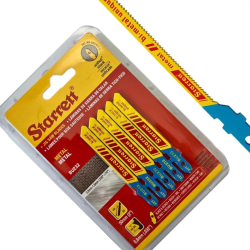 Serra Tico-Tico Lamina Starrett Metal Bi-Metal Com 5 Pecas Bu232 - 50Mm - 32T