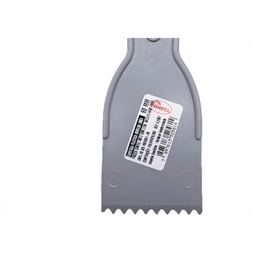 Espatula Compel Pvc Dentada Massa Corrida 06Cm - Kit C/6 Pecas