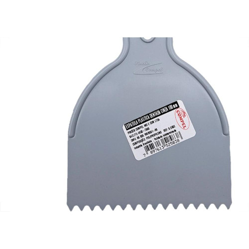 Espatula Compel Pvc Dentada Massa Corrida 10Cm - Kit C/6 Pecas