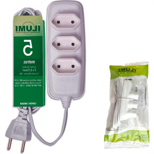 Extensao Ilumi Paralela 2 Polos 0,75Mm Branca - 5M - 17921