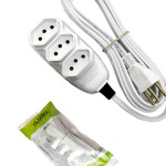 Extensao Ilumi Pp 2 Polos + Terra 10A. - 0,75Mm Branca - 5M - 169950/171001