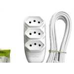 Extensao Ilumi Pp 2 Polos + Terra 10A. - 0,75Mm Branca - 5M - 169950/171001