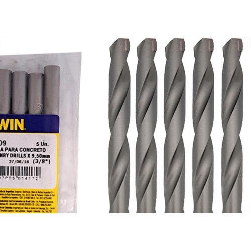 Broca Widea Irwin 9,5 Mm - 3/8'' - Kit C/5 Pecas