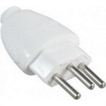Pino Macho Daneva 2 Polos+Terra 20A. Branco 1616 - Kit C/12 Pecas