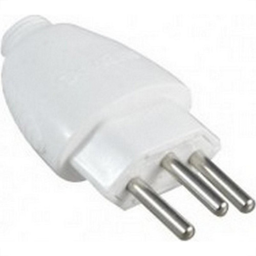 Pino Macho Daneva 2 Polos+Terra 20A. Branco 1616 - Kit C/12 Pecas