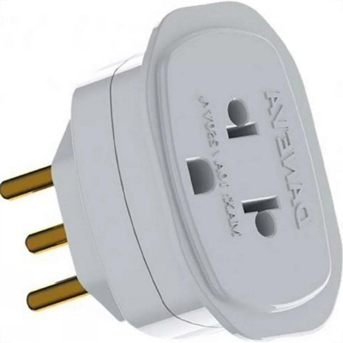 Pino Adaptador Daneva Universal 2 Polos+Terra 10A. Antigo/Novo 1661 - Kit C/12 Pecas
