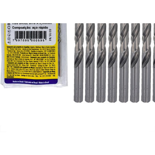 Broca Aco Rapido Irwin 2,0 Mm - Kit C/10 Pecas