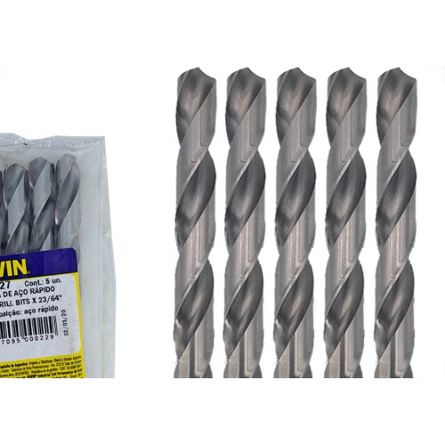 Broca Aco Rapido Irwin   23/64'' - Kit C/5 Pecas