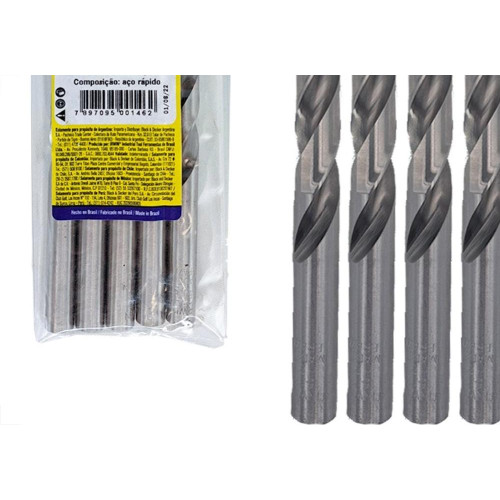 Broca Aco Rapido Irwin 9,5 Mm - Kit C/5 Pecas