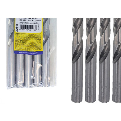 Broca Aco Rapido Irwin 12,0 Mm - Kit C/5 Pecas