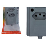 Tomada Barra Interneed 2 Polos +Terra Cinza 20A. Dupla