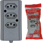 Tomada Barra Interneed 2 Polos +Terra Cinza 20A. Tripla