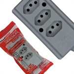 Tomada Barra Interneed 2 Polos +Terra Cinza 20A. Tripla