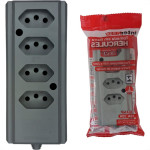 Tomada Barra Interneed 2 Polos +Terra Cinza 20A. Quadrupla