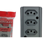 Tomada Barra Interneed 2 Polos +Terra Cinza 20A. Quadrupla