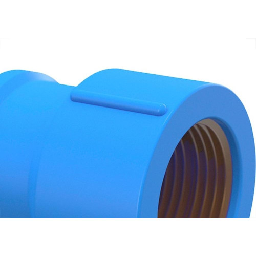 Luva Azul Com Bucha Latao Tigre 25Mm X 1/2''