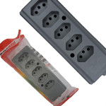 Tomada Barra Interneed 2 Polos +Terra Cinza 20A. Quintupla