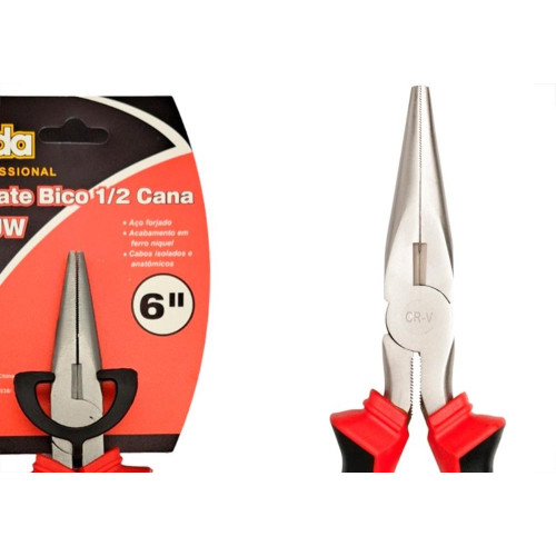 Alicate Bico Meia Cana Eda 6'' Profissional Cromo Vanadio - 9Jw