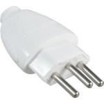 Pino Macho Daneva 2 Polos+Terra 10A. Branco 1594 - Kit C/12 Pecas