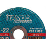 Disco Corte Refratario Itambe 4.1/2''X1/8''X7/8'' - 2 Telas - Cf-22 - Kit C/10 Pecas