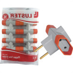 Pino 3 Saidas Luster 2 Polos 10A. Cinza/Laranja - 2041 - Kit C/10 Pecas