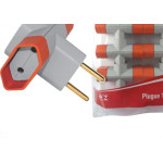 Pino 3 Saidas Luster 2 Polos 10A. Cinza/Laranja - 2041 - Kit C/10 Pecas
