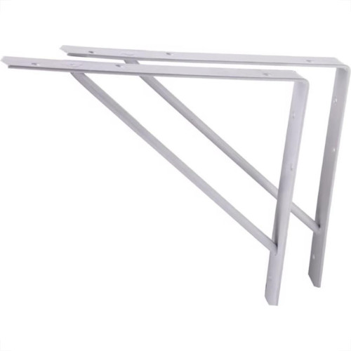 Suporte Prateleira Mao Francesa Overtime Leve 20Cm Branco - Kit C/12 Pecas