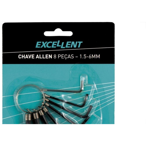 Chave Allen Jogo Excellent 1,5 A 6Mm Com 8 Pecas - 5Nr