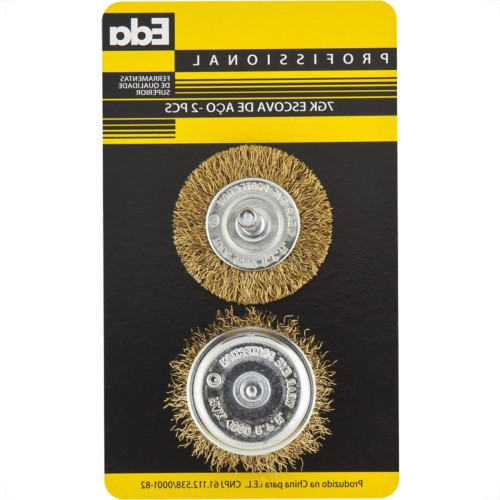 Escova De Aco Circular Eda Jogo Com 2 Pecas Com Haste - 7Gk