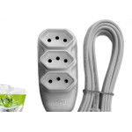 Extensao Ilumi Pp 2 Polos + Terra 10A. - 0,75Mm Cinza - 5M - 17100