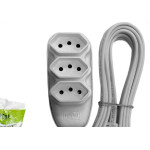 Extensao Ilumi Pp 2 Polos + Terra 10A. - 0,75Mm Cinza -10M - 17200